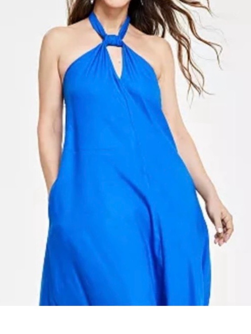 INC International Concepts Royal Blue Halter Maxi Dress